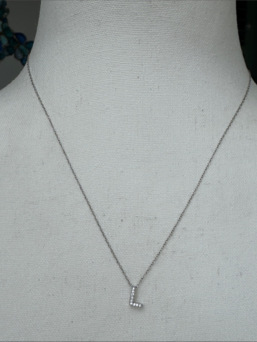 JCM 925 sterling silver letter L pendant necklace